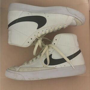Nike White and Black High-Top Sneakers